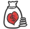 money-with-accent60 money bag icon